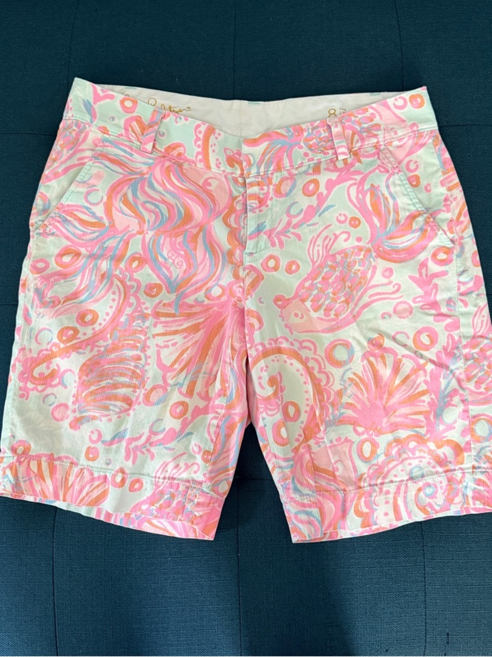 Lilly Pulitzer The Chipper Short Pink Fish Women's Shorts size 8
